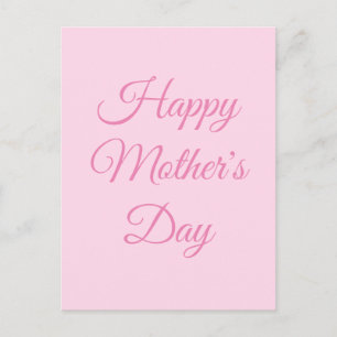 Happy Mother's Day light pink script elegant Postcard
