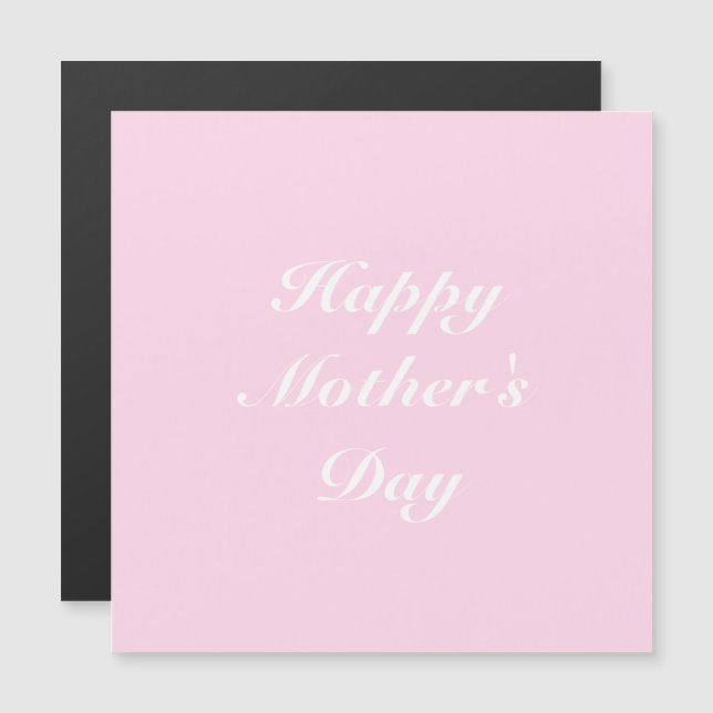 Happy Mother's Day light pink script magnetic card (Front/Back)