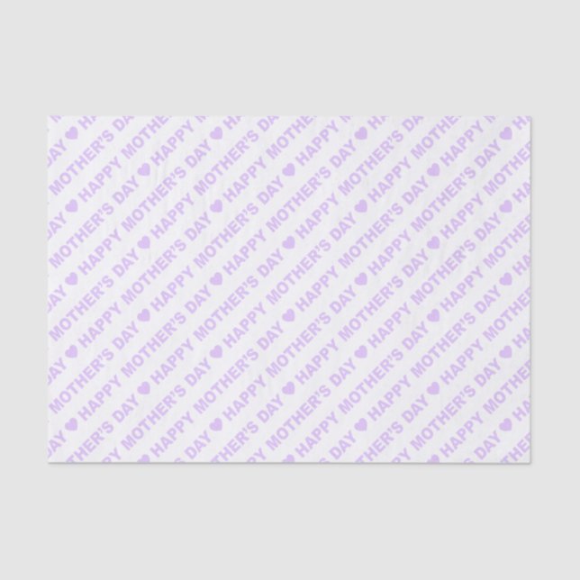 Happy Mother's Day Lilac on White Tissue Paper (Front)