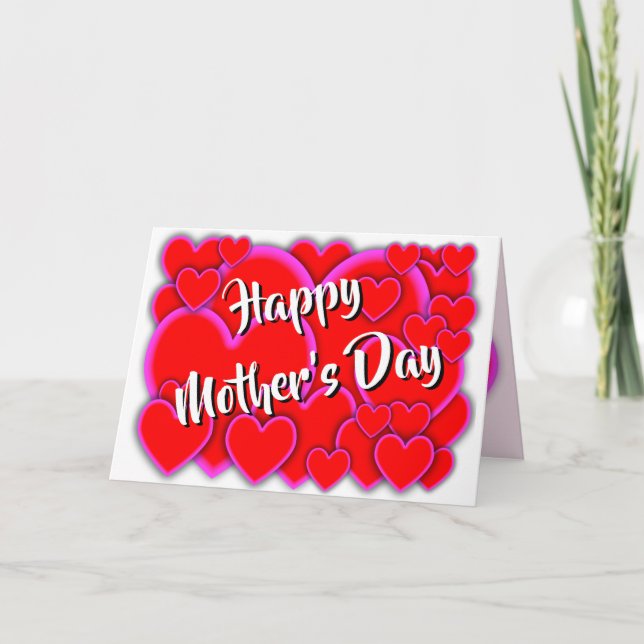 Happy Mothers Day Lots of Hearts Card (Front)