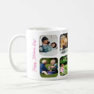 Happy Mothers Day love you mom photo pink white Coffee Mug