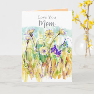 Happy Mother's Day Love You Mum Flowers Card