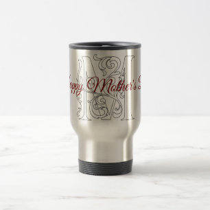 Happy Mother's Day 'M" Text Art Travel Mug
