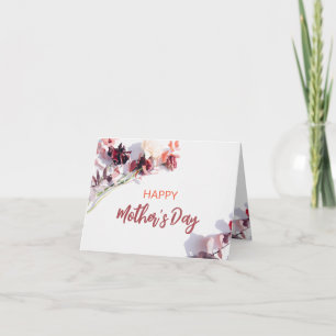 Happy Mother's Day   Maroon Flowers Card