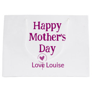 Happy Mother's day mauve love name female sign tit Large Gift Bag