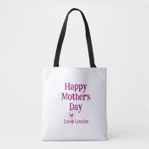 Happy Mother's day mauve love name female sign tit Tote Bag