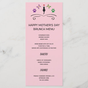Happy Mother's Day Menu with Black Cat