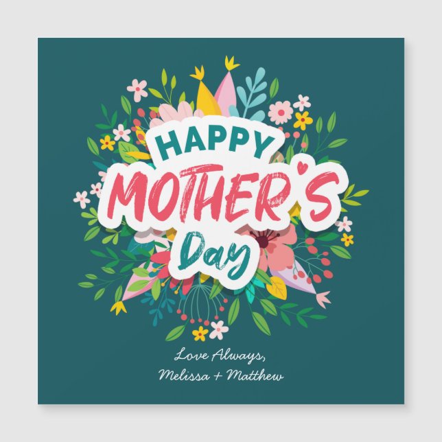 Happy Mothers Day Modern Floral Personalised (Front)