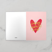 Happy Mother's Day Modern Handlettering Heart Foil Greeting Card (Outside Laydown)