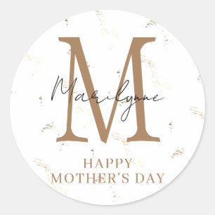 Happy Mother's Day Modern Monogram Stickers