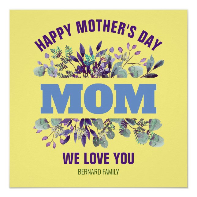 HAPPY MOTHER'S DAY MOM CUSTOMIZED GIFT   POSTER (Front)