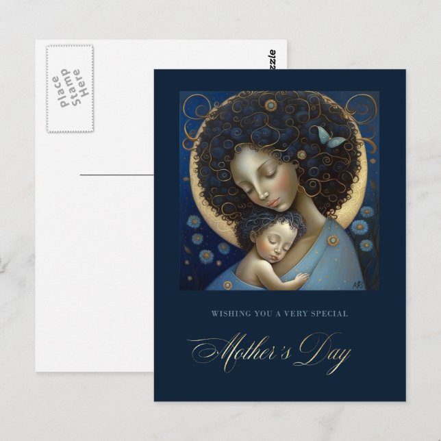 Happy Mother's Day. Mother and Child Painting Postcard (Front/Back)
