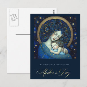 Happy Mother's Day Mother and Daughter Painting  Postcard