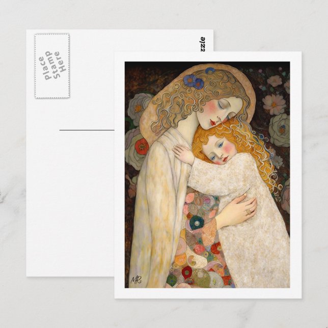 Happy Mother's Day Mother and Daughter Painting  Postcard (Front/Back)