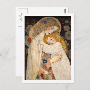 Happy Mother's Day Mother and Daughter Painting  Postcard