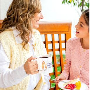 Happy Mother's Day mug,doughter give her Mam flowe Two-Tone Coffee Mug