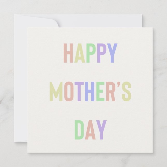 Happy Mother's Day Multi-Coloured - Flat Square Card (Front)