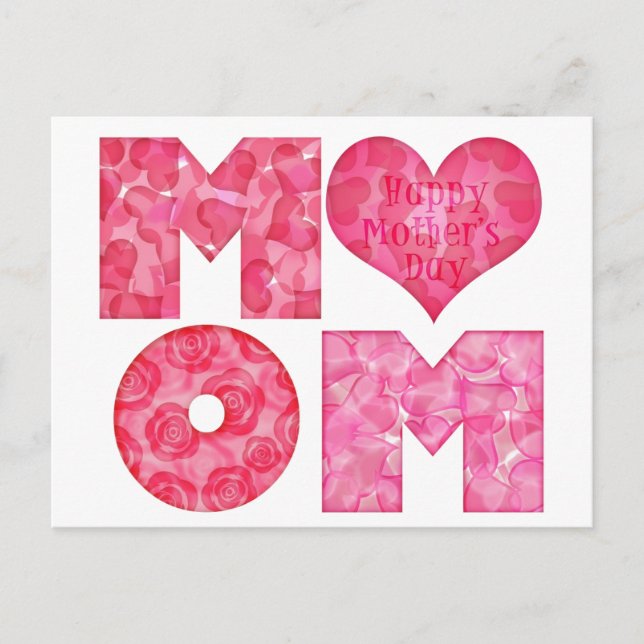 Happy Mother's Day Mum Alphabet Postcard (Front)