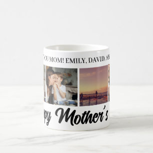 Happy Mother's Day Mum Black Photo Grid Coffee Mug