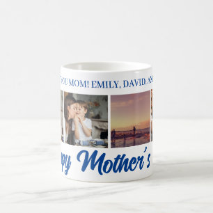 Happy Mother's Day Mum Blue Photo Grid Coffee Mug