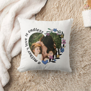 Happy Mothers Day Mum Custom Heart Photo  Cushion