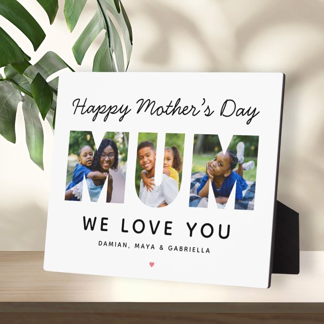 Happy Mothers Day Mum Custom Photo Collage Plaque (Creator Uploaded)