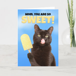 Happy Mother's Day Mum Cute Cat With Sweet Ice Pop Holiday Card