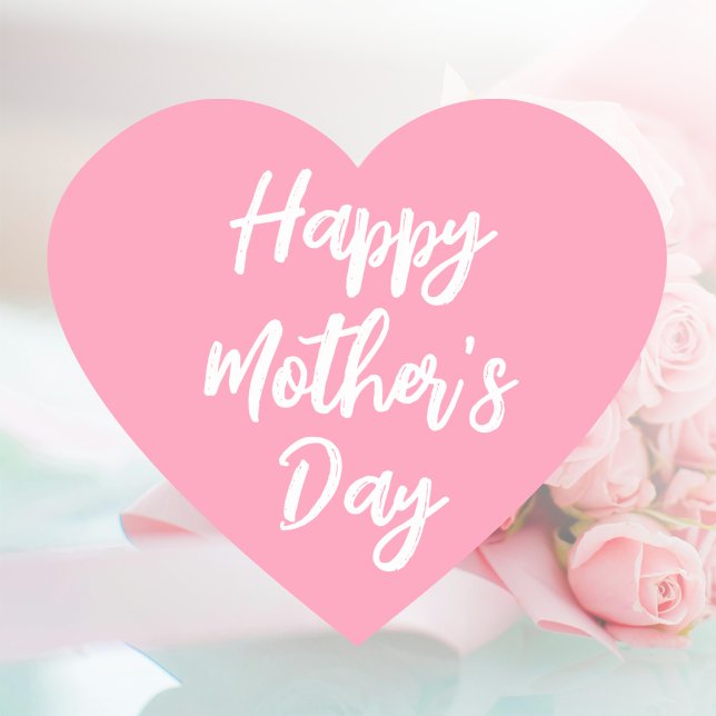 Happy Mother's Day Mum Cute Love Heart Pink Heart Sticker (Creator Uploaded)
