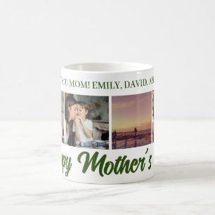 Happy Mother's Day Mum Green Photo Grid Coffee Mug