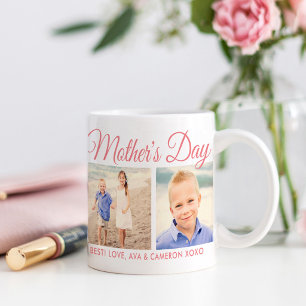 Happy Mothers Day Mum Pink Script Photo Coffee Mug