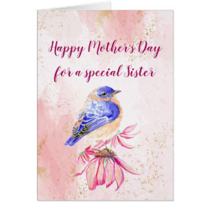 Happy Mother's Day Mum Sister  Bluebird Art