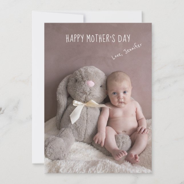 Happy Mother's Day Mummy Baby Photo Holiday Card (Front)
