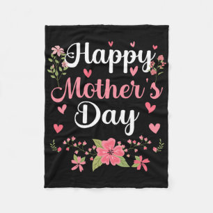 Happy Mother's Day Mummy Cute Floral Women For Mum Fleece Blanket