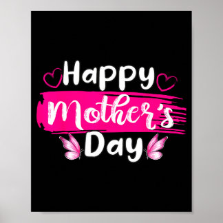 Happy mothers day mummy love mum hearts butterfly  poster