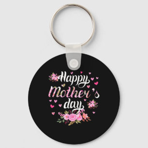 Happy Mother's Day Mummy Women Cute Grandma Floral Key Ring