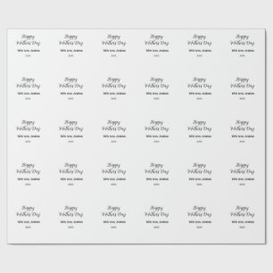 Happy mothers day name date year with love simple  wrapping paper