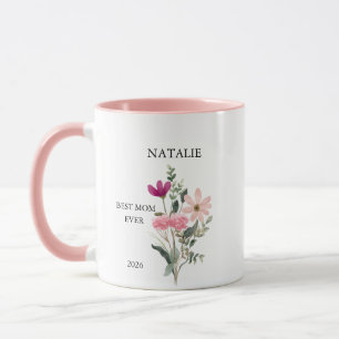 Happy Mother's Day Name, Year with Photo Mug