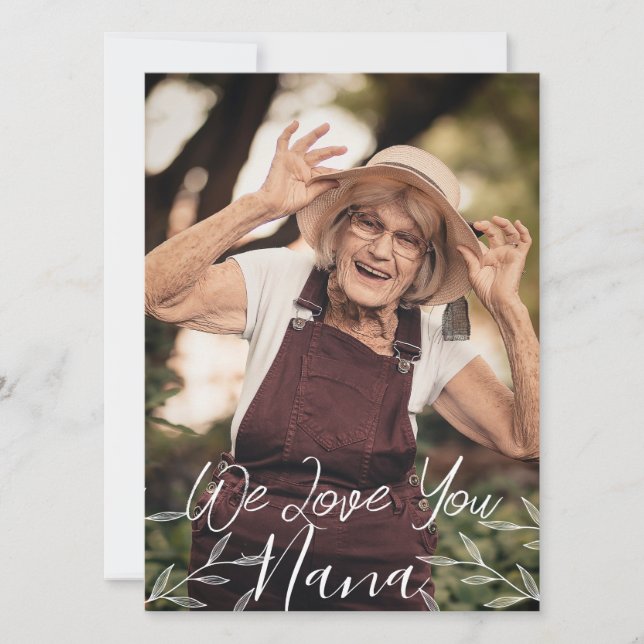 Happy Mother's day, nana, grandma simple 1 photo  Holiday Card (Front)