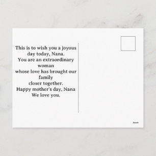 Happy Mother's day, nana, grandma simple 1 photo Holiday Postcard