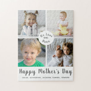 Happy Mother's Day Nana Photo Collage Jigsaw Jigsaw Puzzle