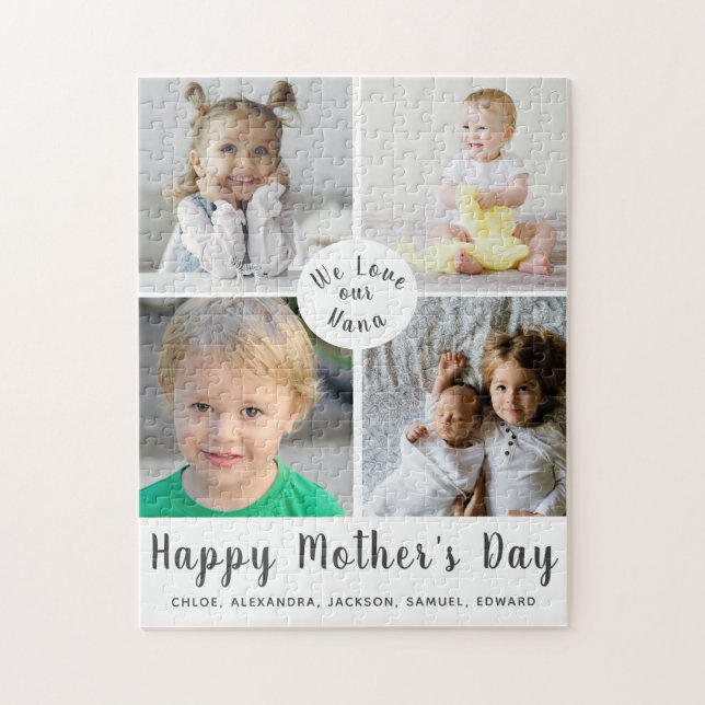 Happy Mother's Day Nana Photo Collage Jigsaw Jigsaw Puzzle (Vertical)