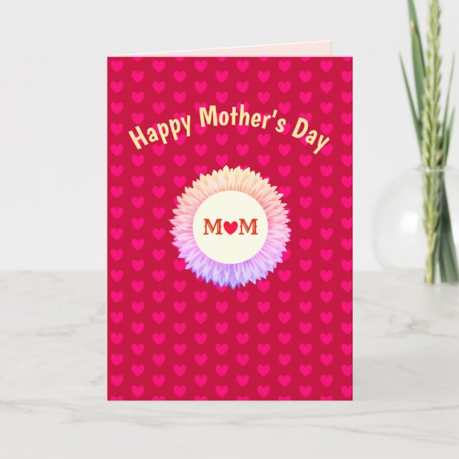 Happy Mother's Day on Red Card (Front)