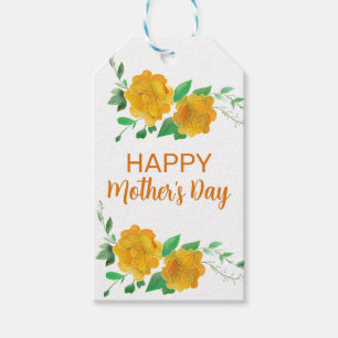 Happy Mother's Day Orange Roses Floral Gift Tags