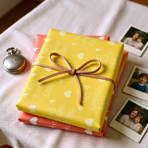 Happy Mother's day orange theme set of 3 Wrapping Paper Sheet