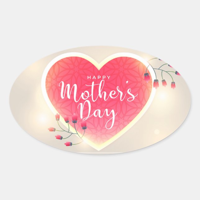 Happy Mother's Day Oval Sticker (Front)
