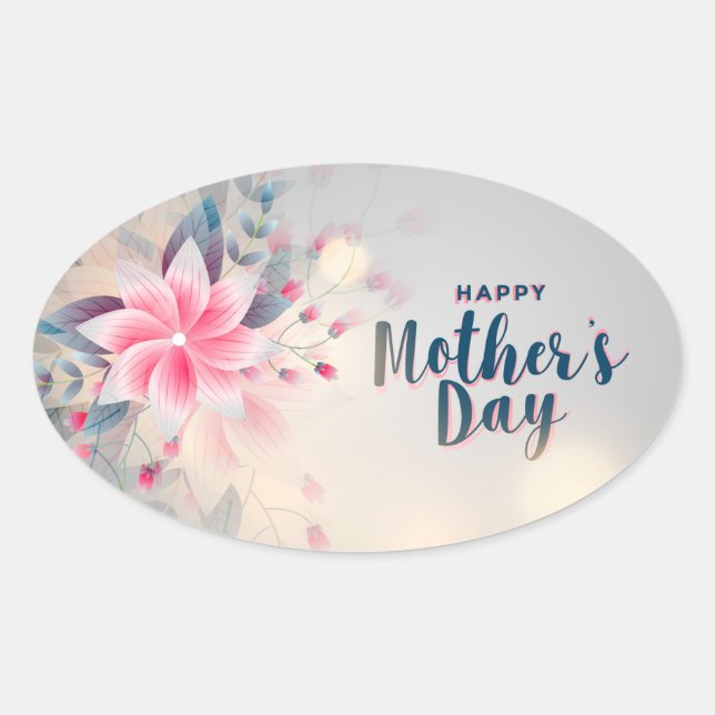 Happy Mother's Day Oval Sticker (Front)