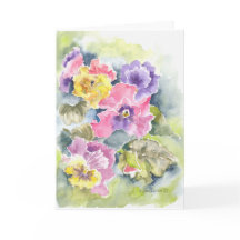 Happy Mother's Day Pansies Watercolor Card.