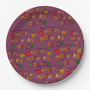 Happy Mothers Day Paper Plate