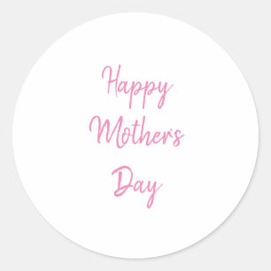 Happy Mother's Day Party 2024 Pink Simple Modern Classic Round Sticker