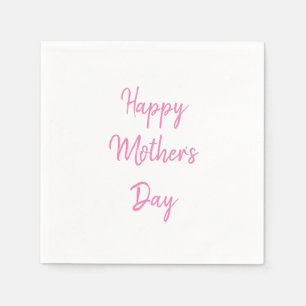 Happy Mother's Day Party 2024 Pink Simple Modern Napkin